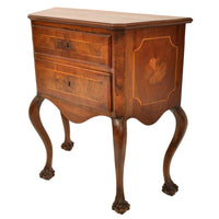 Pair of Antique Italian Inlaid Walnut Baroque Commodes / Chests / Stands / Tables, circa 1750