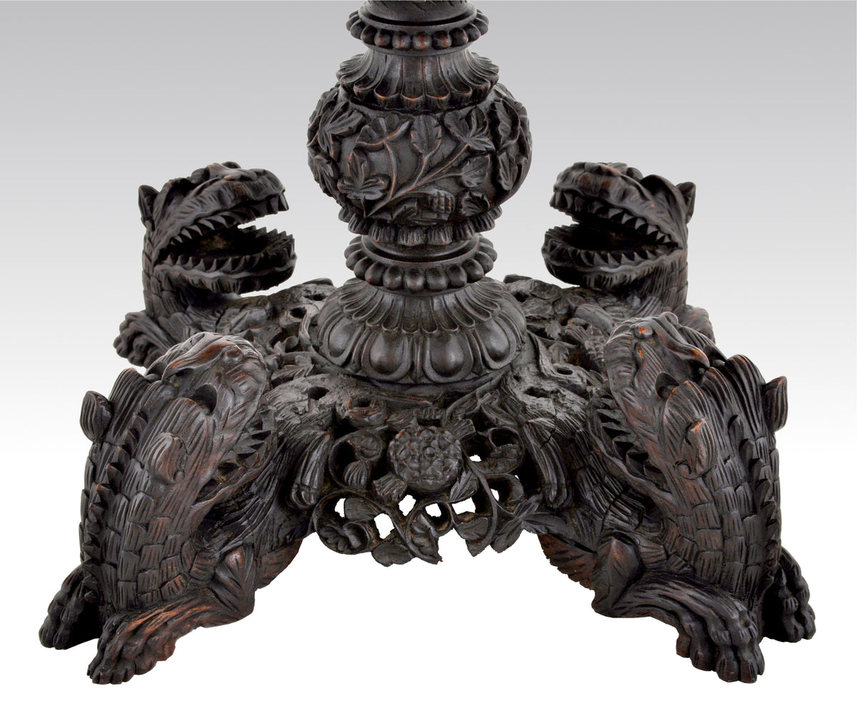 Antique 19th Century Anglo-Indian Carved Rosewood Tilt-Top Table, Circa 1870