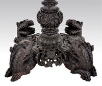 Antique 19th Century Anglo-Indian Carved Rosewood Tilt-Top Table, Circa 1870