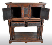 Antique French Gothic Oak Chalice Court / Cabinet / Sideboard, circa 1860