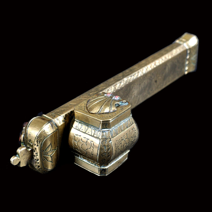 Antique Ottoman/Persian Scribe's Pen Box/Inkwell/Qalamdan, Circa 1850