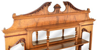 Antique American Neo-Classical Walnut & Ash Overmantel Mirror, circa 1870
