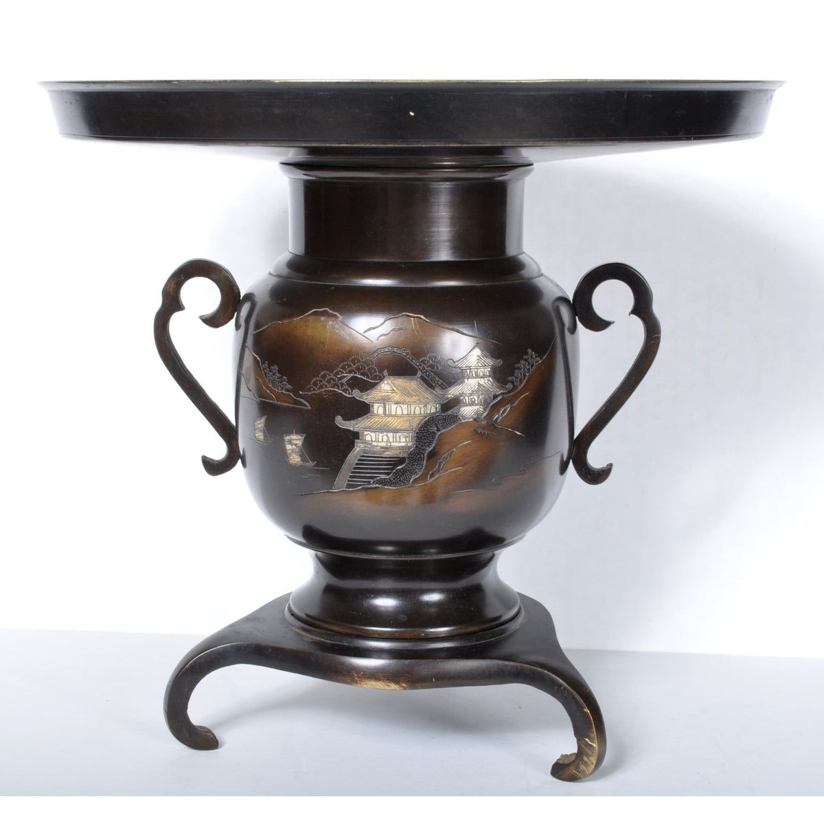 Antique Japanese Meiji Period Bronze Usubata (Flower Vase), Circa 1880
