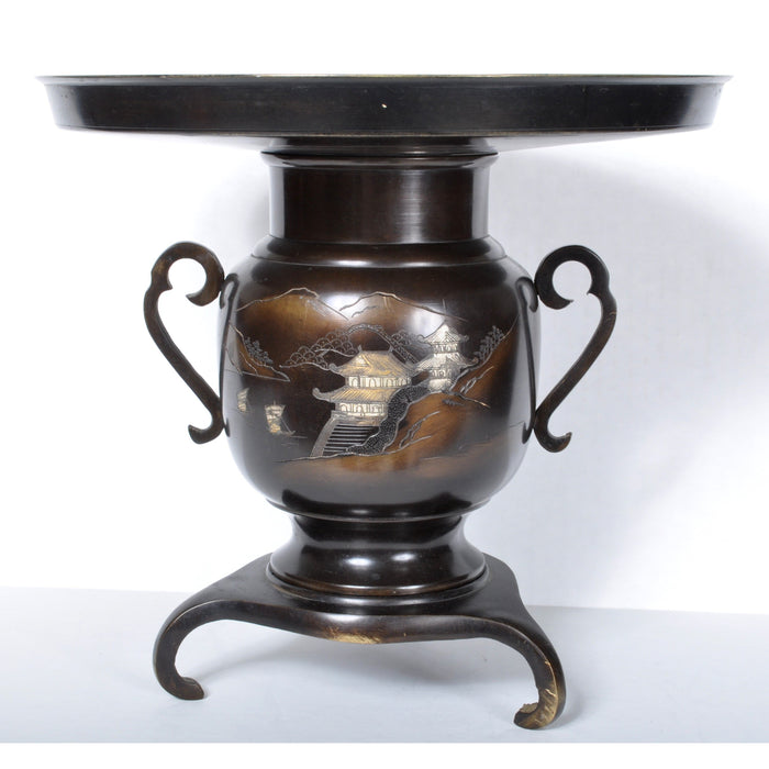 Antique Japanese Meiji Period Bronze Usubata (Flower Vase), Circa 1880