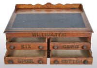Antique American Oak Mercantile Country Store Desk Spool Cabinet, Willimantic, circa 1890