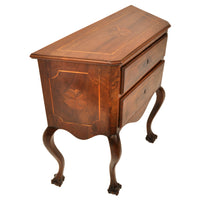 Pair of Antique Italian Inlaid Walnut Baroque Commodes / Chests / Stands / Tables, circa 1750