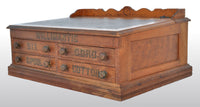 Antique American Oak Mercantile Country Store Desk Spool Cabinet, Willimantic, circa 1890