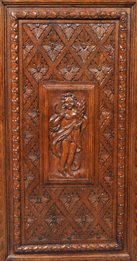 Antique French Baroque Carved Oak Corner Cabinet, circa 1780