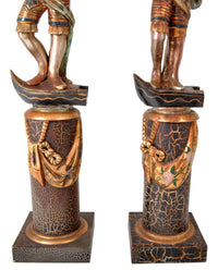Pair of Antique Italian Venetian Blackamoors / Figures / Statues / Candelabra, circa 1920