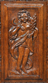 Antique French Baroque Carved Oak Corner Cabinet, circa 1780