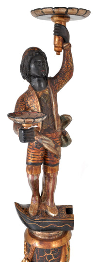 Pair of Antique Italian Venetian Blackamoors / Figures / Statues / Candelabra, circa 1920