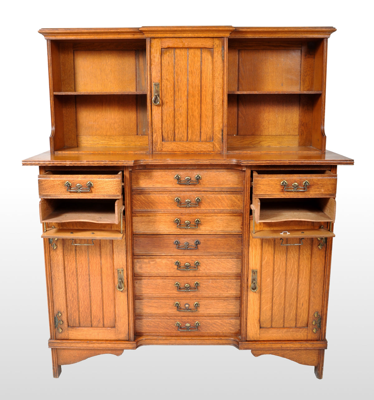 Antique Arts & Crafts Oak Sheet Music Cabinet, Circa 1890