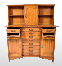 Antique Arts & Crafts Oak Sheet Music Cabinet, Circa 1890