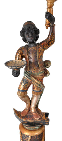 Pair of Antique Italian Venetian Blackamoors / Figures / Statues / Candelabra, circa 1920