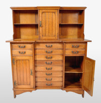 Antique Arts & Crafts Oak Sheet Music Cabinet, Circa 1890
