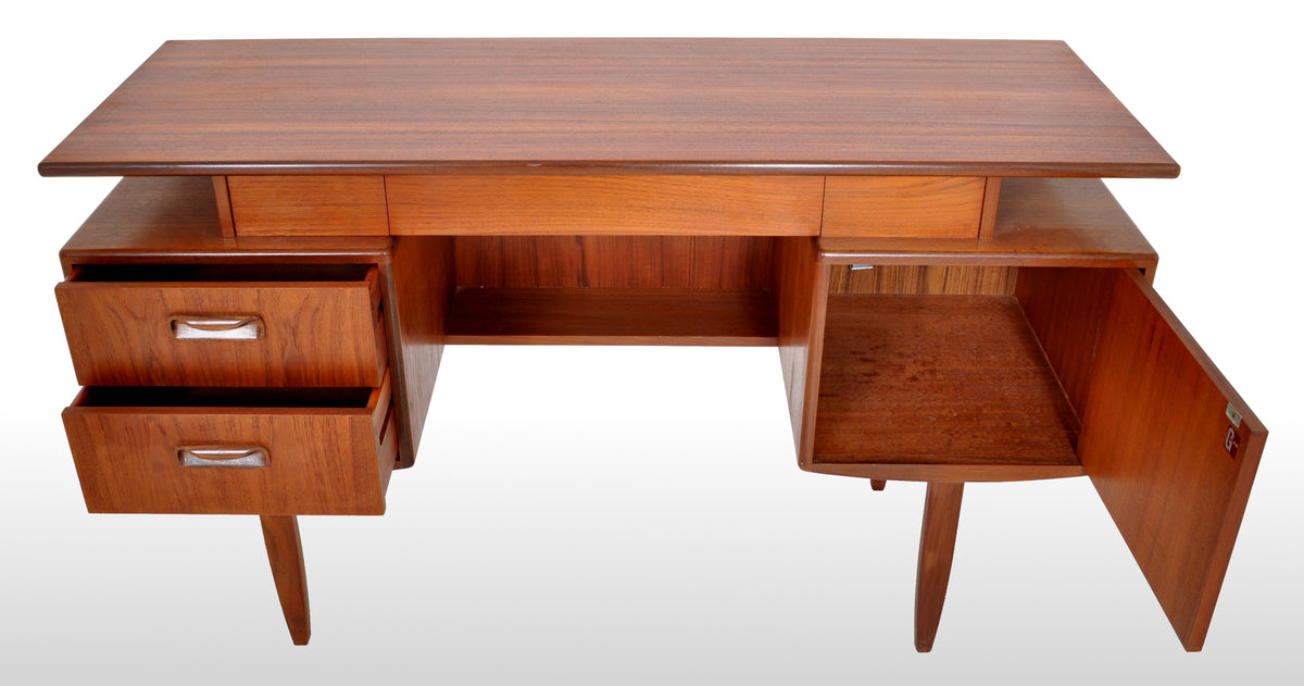 Mid-Century Modern Danish Style Teak "Fresco" Floating Top Desk by G Plan, 1960s