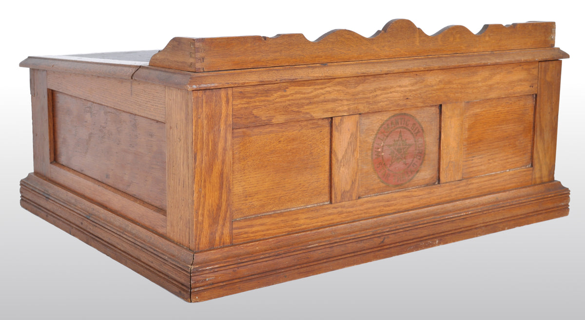 Antique American Oak Mercantile Country Store Desk Spool Cabinet, Willimantic, circa 1890