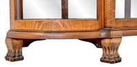 Antique American R. J. Horner Carved Oak Winged Griffin China Hutch / Cabinet, circa 1890
