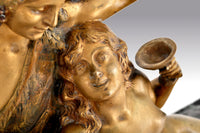 Antique French Art Deco Neo-Classical Bronze Figural Group, Joseph Descomps (1872-1948), Circa 1930