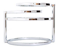 Milo Baughman Mid Century Nickel Three Tier Swivel Coffee / Cocktail Table, 1970s