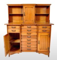 Antique Arts & Crafts Oak Sheet Music Cabinet, Circa 1890