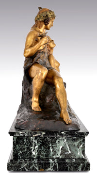 Antique French Art Deco Neo-Classical Bronze Figural Group, Joseph Descomps (1872-1948), Circa 1930