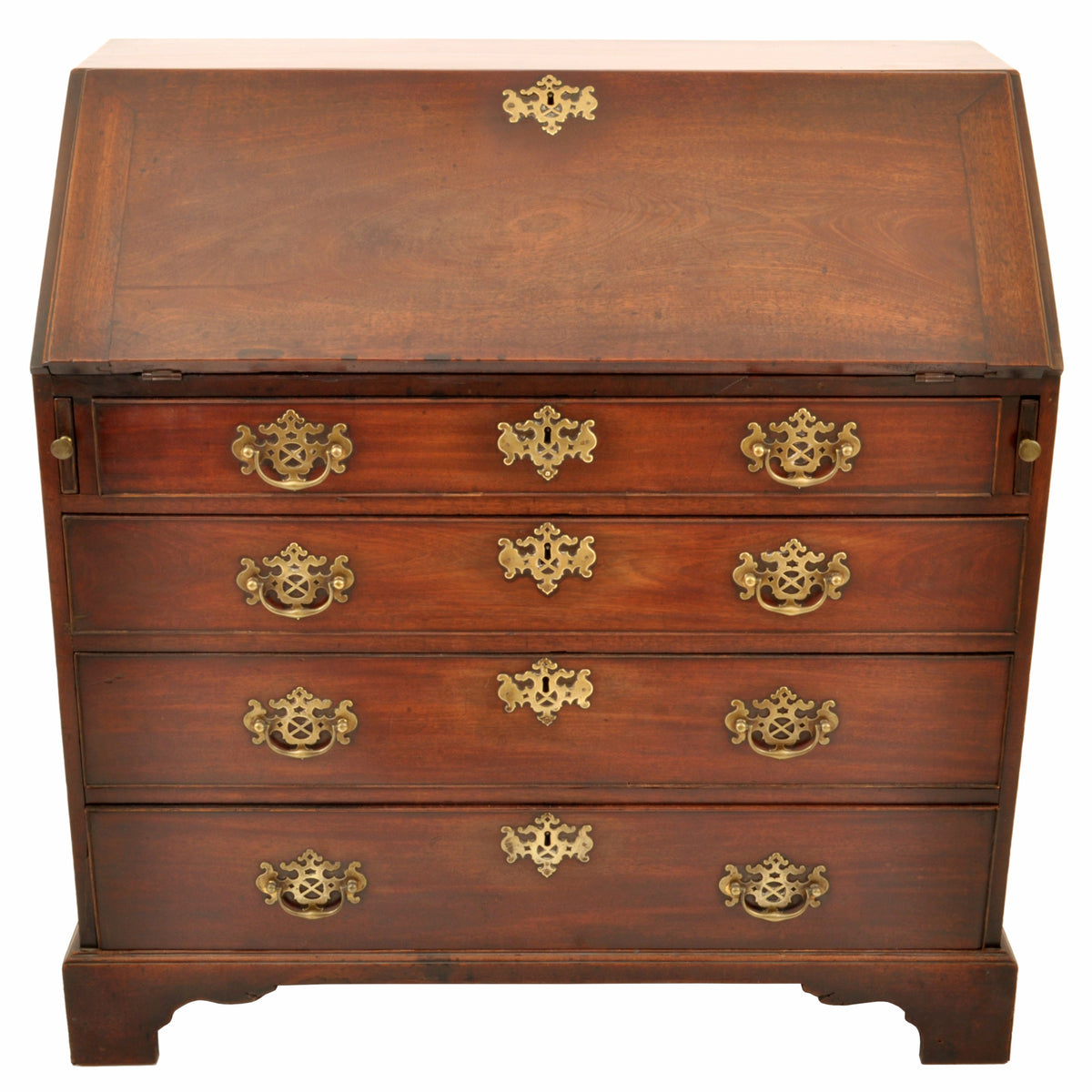 Antique American George III Mahogany Country Chippendale Bureau / Secretary Desk, circa 1760