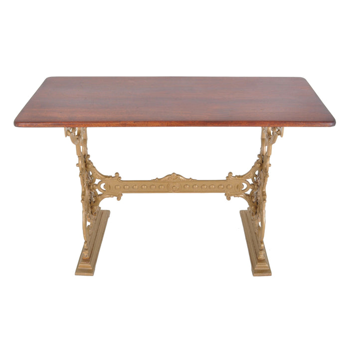 Antique Victorian Mahogany and Cast Iron Pub Table, circa 1870