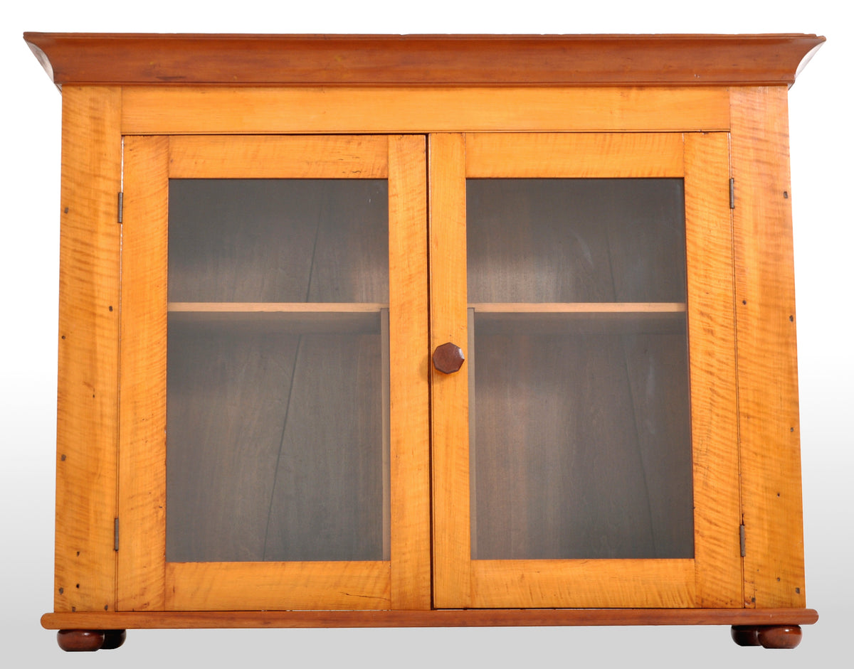 Antique 'Tiger' Maple Two Door Cabinet, Pennsylvania, circa 1840