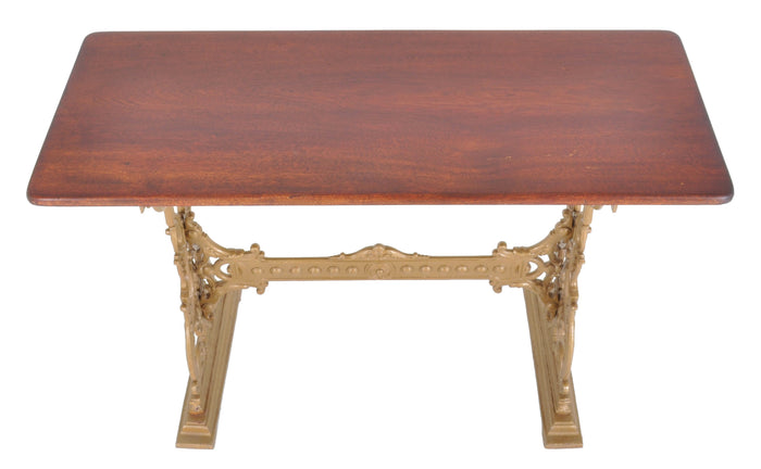 Antique Victorian Mahogany and Cast Iron Pub Table, circa 1870