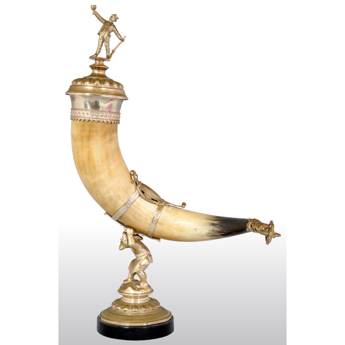 Antique Austrian Gilded Bronze Hunting Horn/Cornucopia, circa 1880
