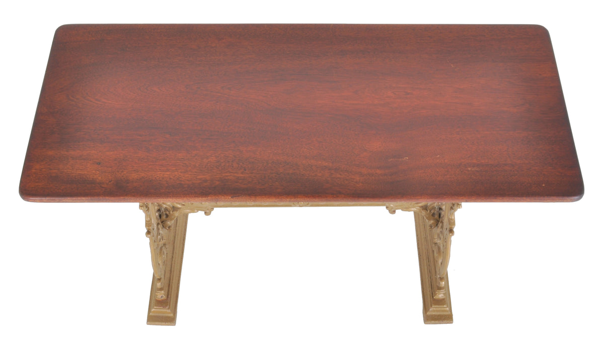 Antique Victorian Mahogany and Cast Iron Pub Table, circa 1870