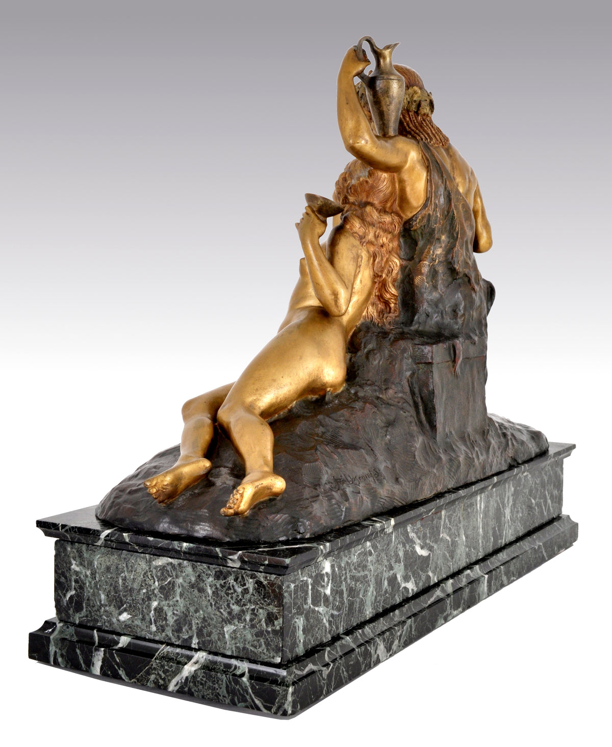 Antique French Art Deco Neo-Classical Bronze Figural Group, Joseph Descomps (1872-1948), Circa 1930