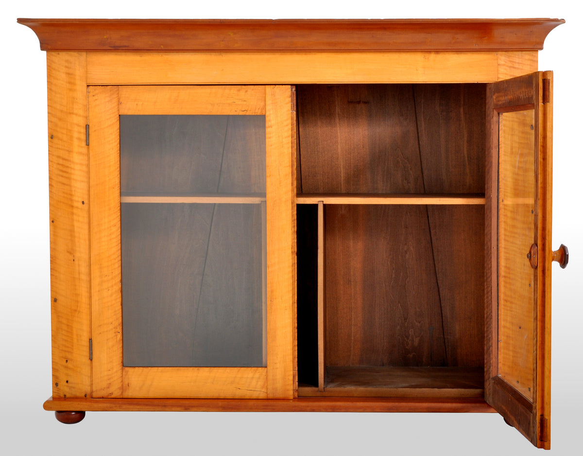 Antique 'Tiger' Maple Two Door Cabinet, Pennsylvania, circa 1840