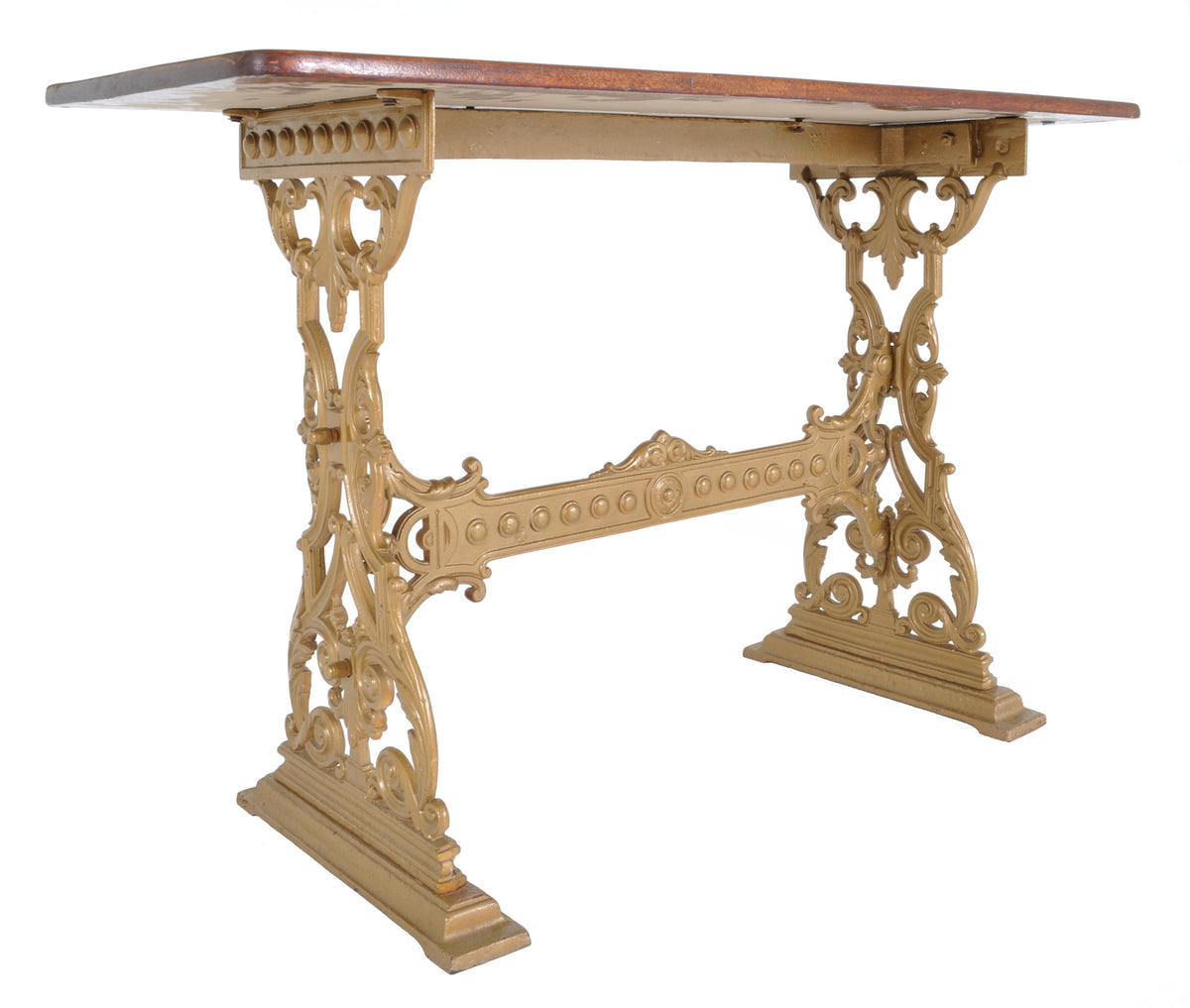 Antique Victorian Mahogany and Cast Iron Pub Table, circa 1870