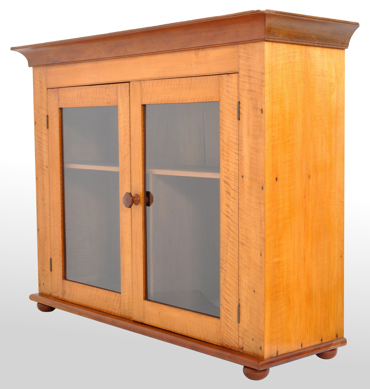 Antique 'Tiger' Maple Two Door Cabinet, Pennsylvania, circa 1840
