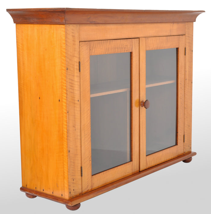 Antique 'Tiger' Maple Two Door Cabinet, Pennsylvania, circa 1840