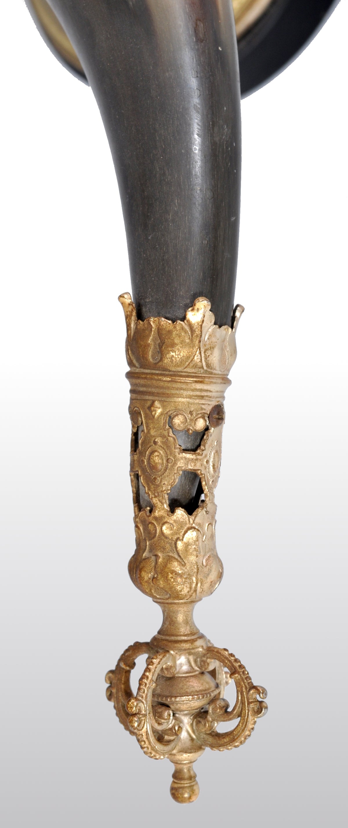 Antique Austrian Gilded Bronze Hunting Horn/Cornucopia, circa 1880