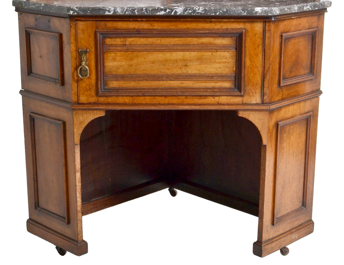 19th Century Pair of Oak Corner Washstands with Minton's Tiles by Maple of London , Circa 1875