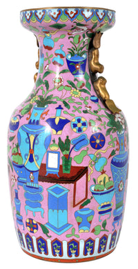 Large Antique Chinese 'Hundred Treasures' Cloisonne Vase, Republic Period, circa 1920