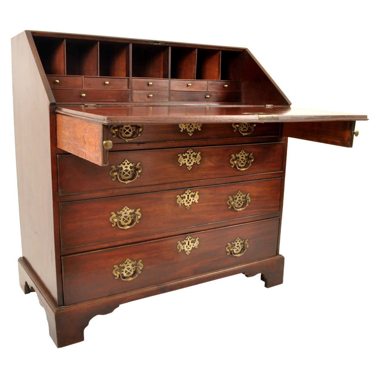 Antique American George III Mahogany Country Chippendale Bureau / Secretary Desk, circa 1760