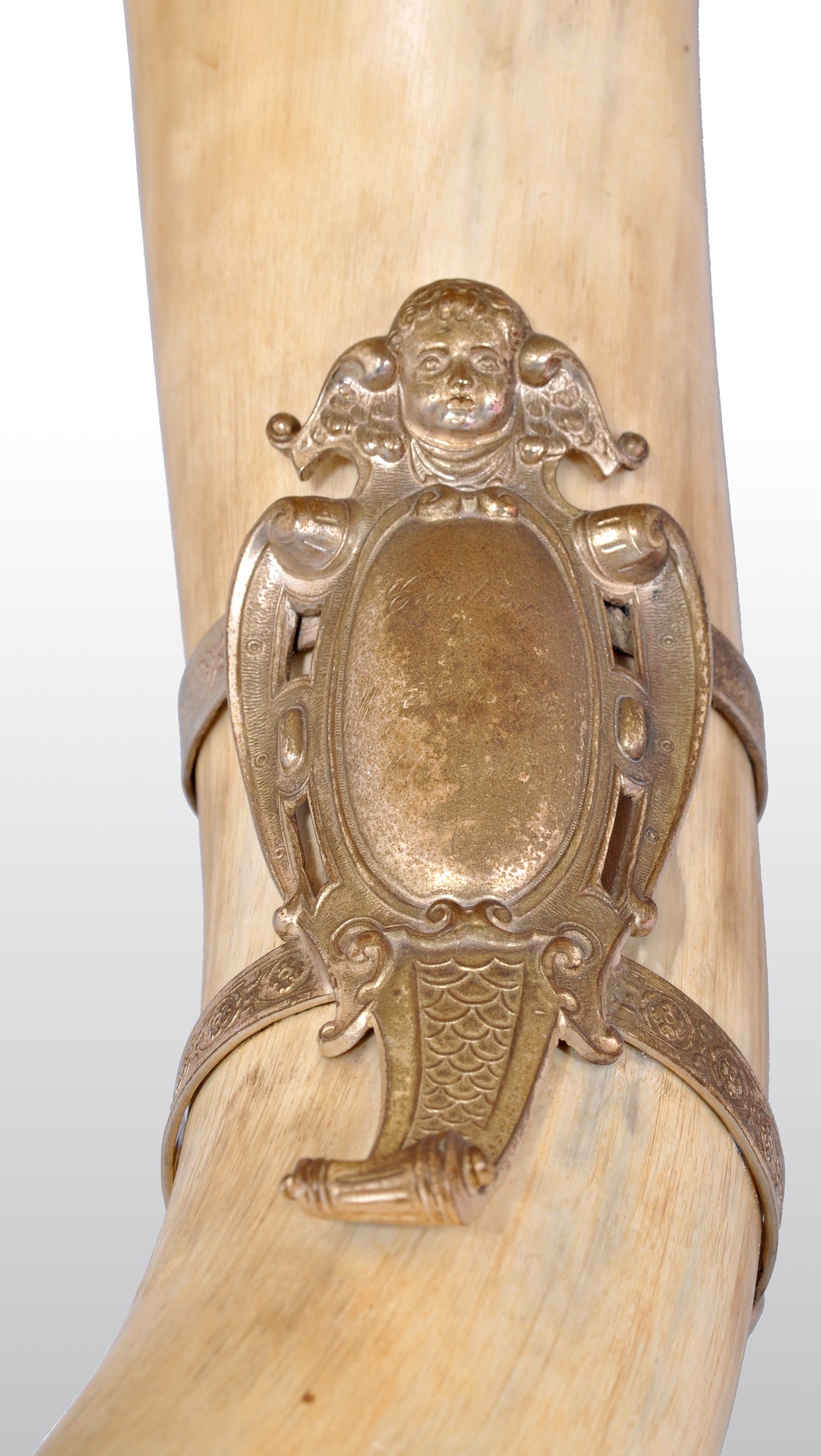 Antique Austrian Gilded Bronze Hunting Horn/Cornucopia, circa 1880