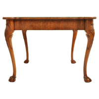Antique 19th Century Georgian Chippendale Carved Walnut Card / Games Table, circa 1890