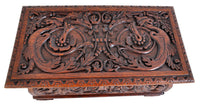 Antique Arts & Crafts Carved Oak Coffer, circa 1900