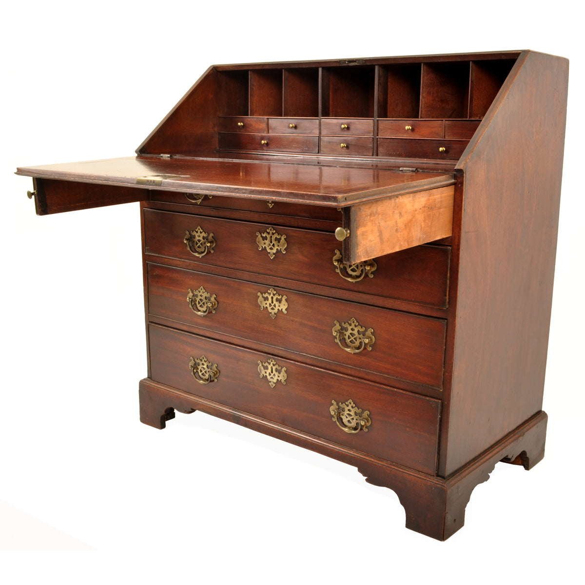 Antique American George III Mahogany Country Chippendale Bureau / Secretary Desk, circa 1760