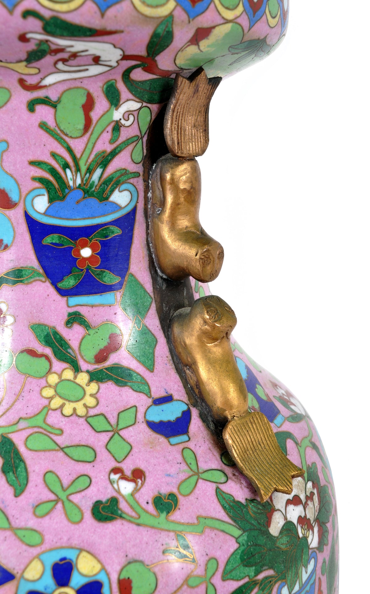 Large Antique Chinese 'Hundred Treasures' Cloisonne Vase, Republic Period, circa 1920
