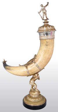 Antique Austrian Gilded Bronze Hunting Horn/Cornucopia, circa 1880