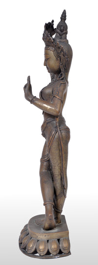 Antique Early 19th Century Indian Bronze Figure of Lakshmi, circa 1800
