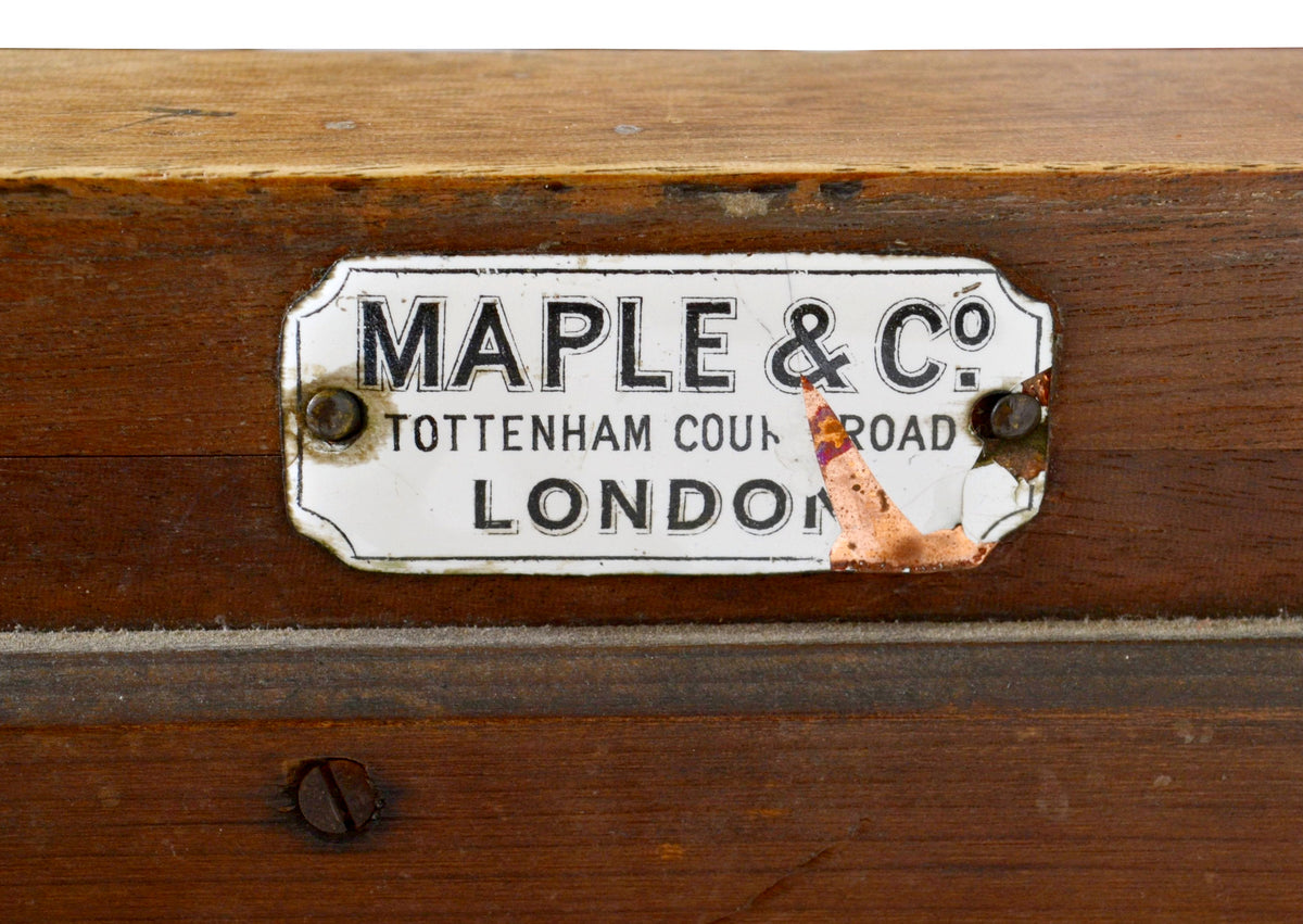 19th Century Pair of Oak Corner Washstands with Minton's Tiles by Maple of London , Circa 1875