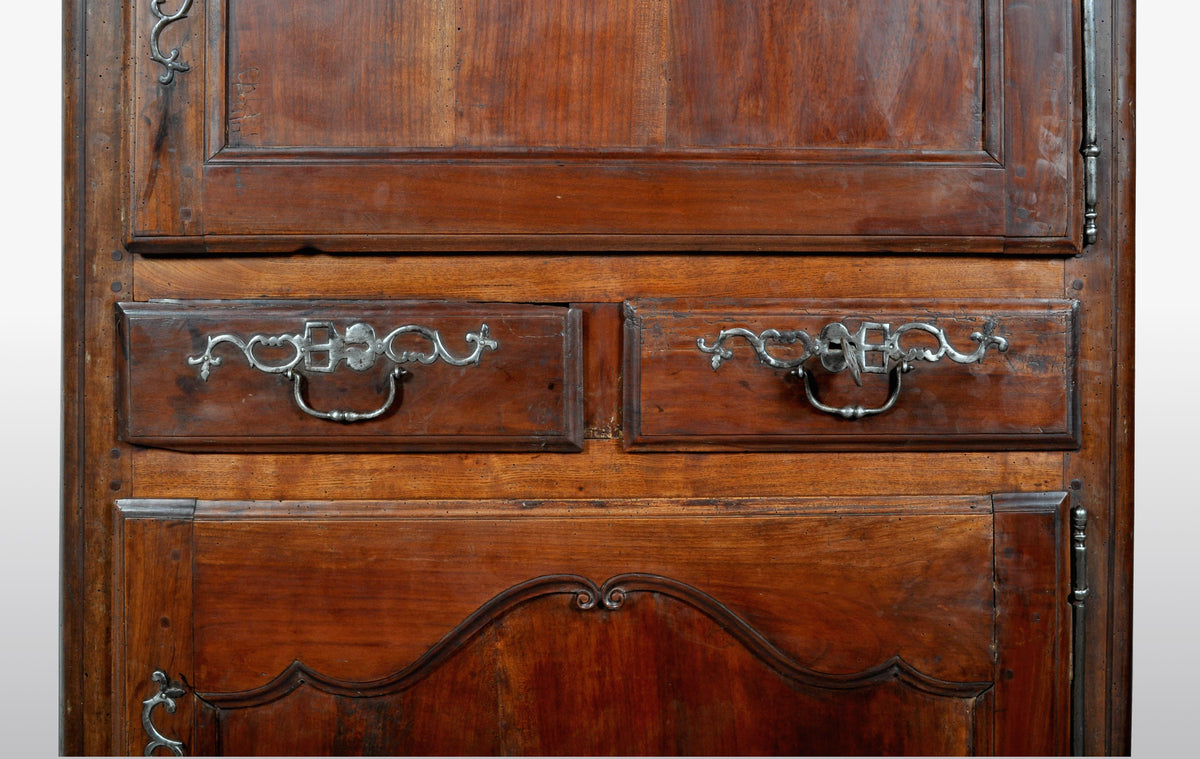 Antique French Provincial Louis XV Fruitwood Bonnetiere / Armoire / Cabinet, circa 1770